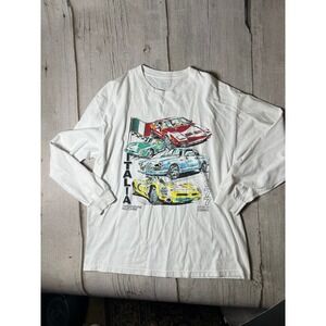 J. Galt Italia 1977 Racing Graphic Long Sleeve Tee Women OS White Streetwear